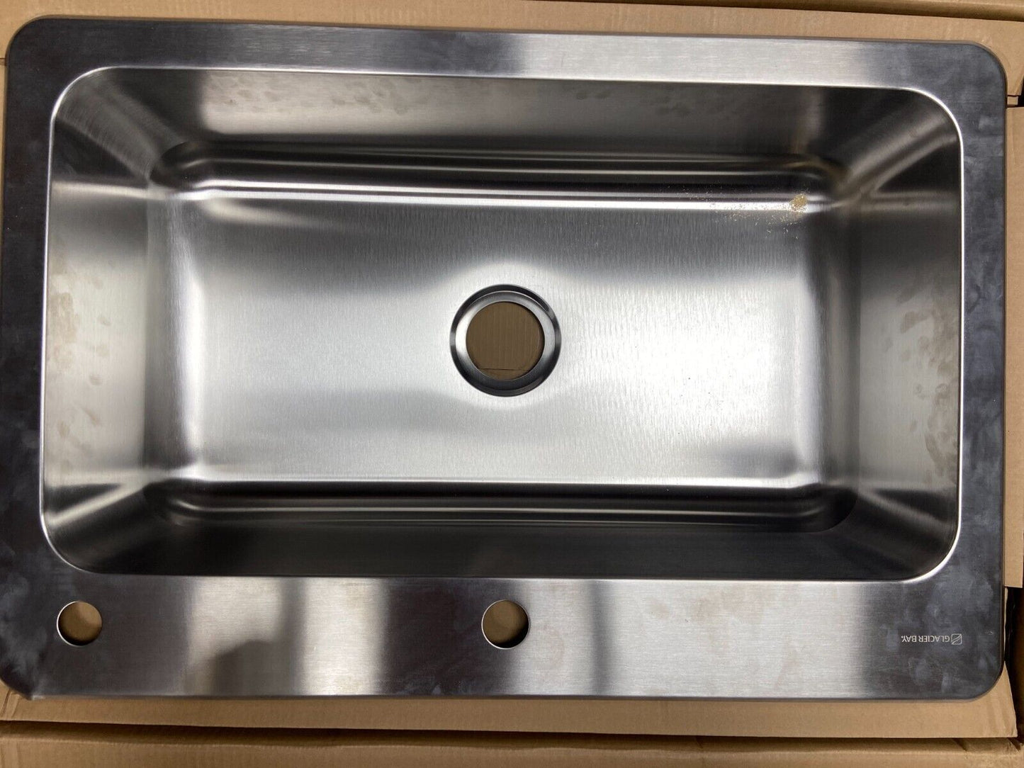 Glacier Bay 33" Drop-In Single Bowl 18G Stainless Steel Kitchen Sink (READ!)