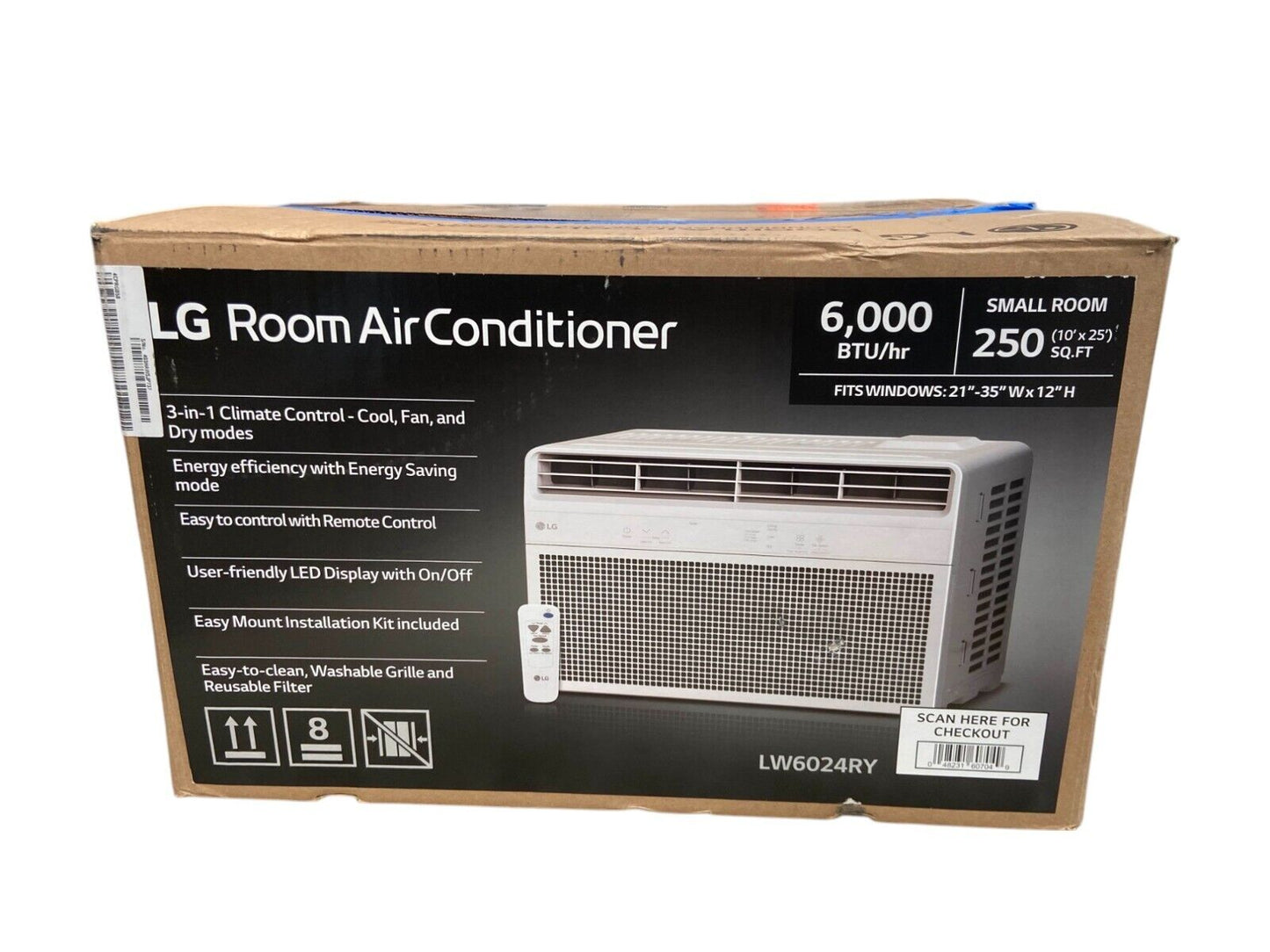 LG 115v White Cooling Window Air Conditioner Cooling 250 sq. ft. 6000 BTU - READ