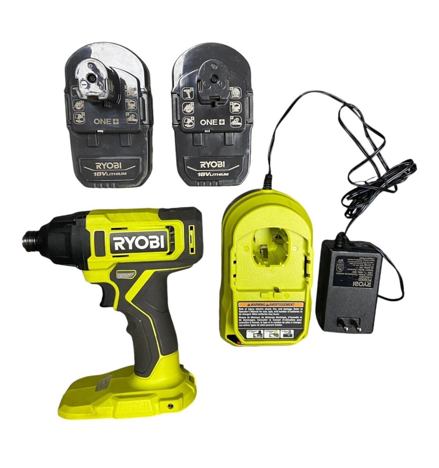 Ryobi One+ 18V 1/4 in Impact Driver Kit W/ Two 1.5 Ah Batteries Model PCL235K2