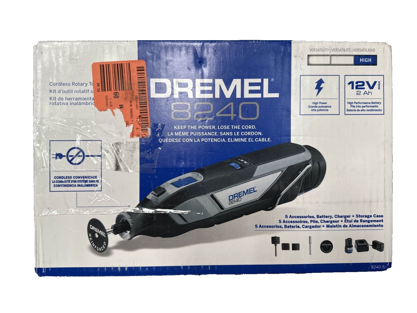 Dremel 8240 Lithium-Ion Battery Cordless Rotary Tool Kit  -USED-