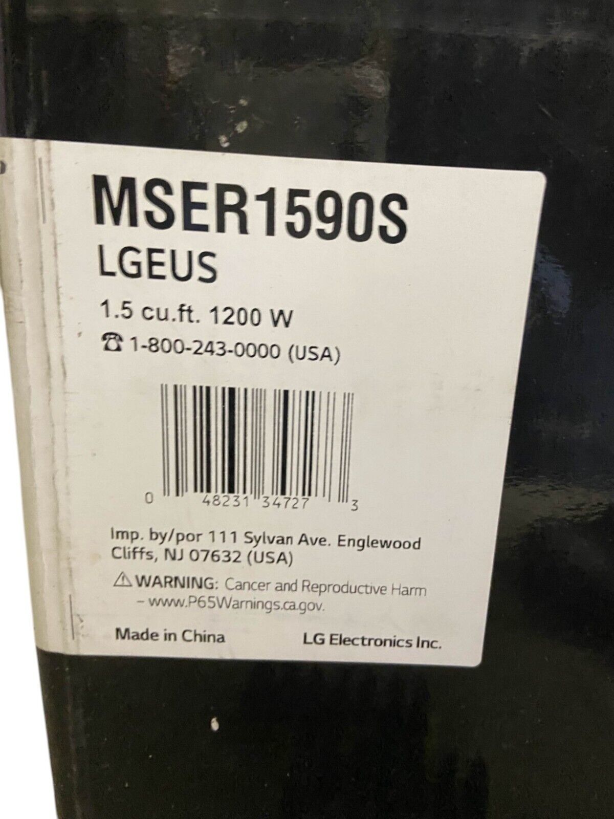 LG Microwaves MSER1590S 1.5 Cu.ftSmart Inverter Anti-bacteria 1200 Watt