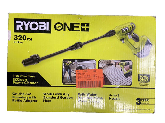 RYOBI 18v 320 PSI 0.8 GPM Cold Water Cordless Power Cleaner (Tool Only) RY120350