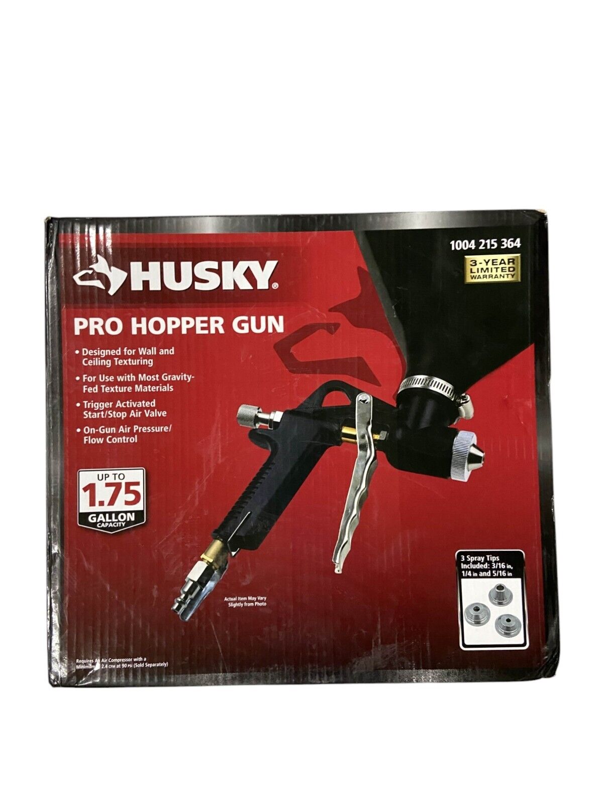 Husky Pro Hopper Spray Gun Drywall Ceiling Texture Sprayer 1004215364 1.75 Gal.