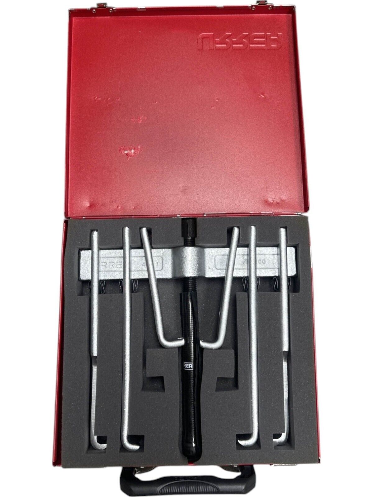 Urrea Straight Jaw Pullers 10-Ton 2 Arm Crossbar 6-Jaw Cased Set -READ--