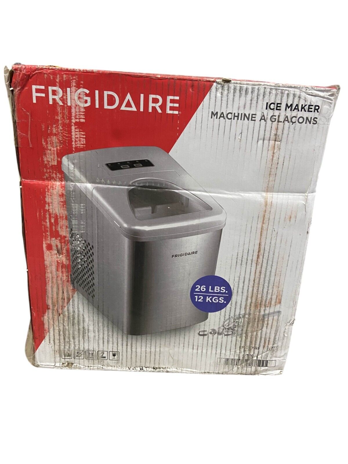 Frigidaire 26lb Countertop Ice Maker - Stainless Steel (Dented)