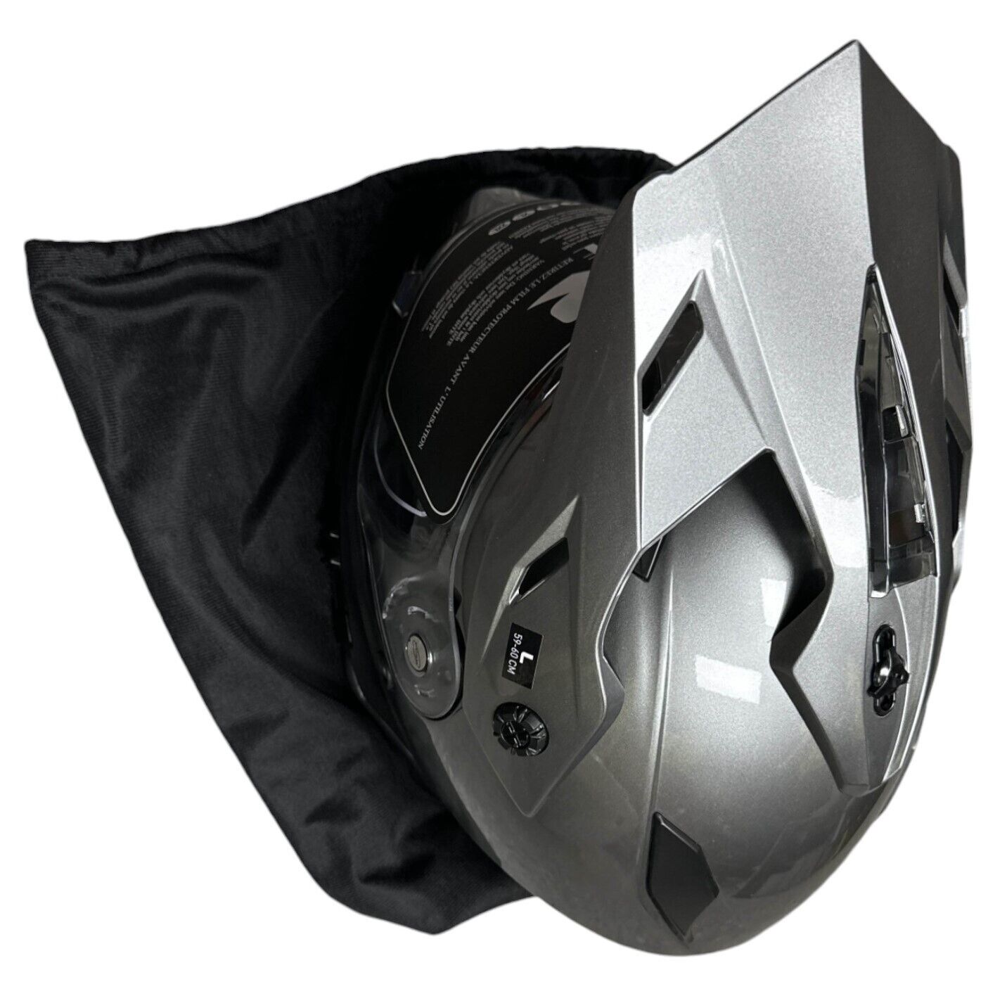 Z1R RANGE Dual-Sport Adventure Helmet w/Drop-Down Sun Visor (Titanium) Large