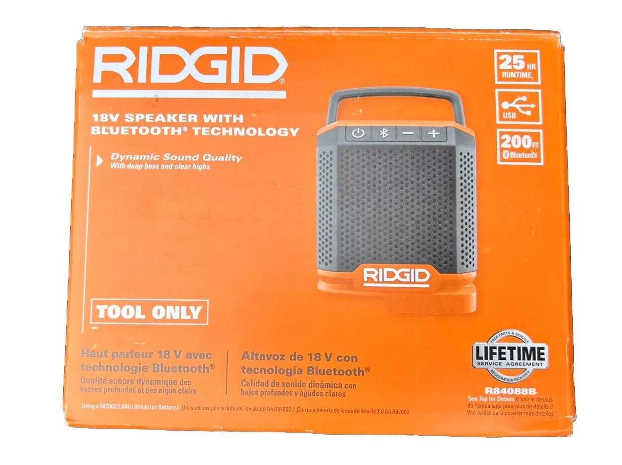 FOR PARTS RIDGID 18V Cordless Bluetooth Speaker (Tool Only) R84088 -READ-