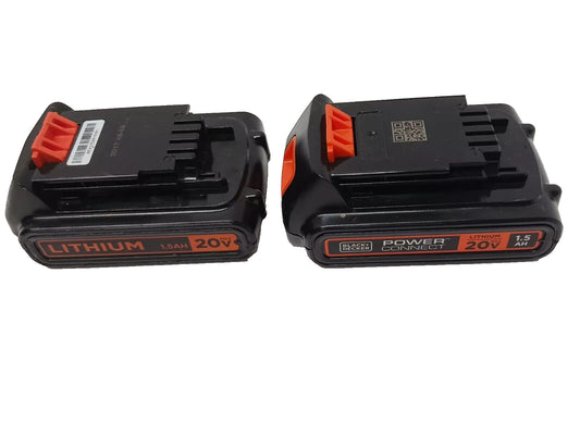 Black And Decker 20V 1.5Ah Lithium And  Power Connect Battery Lot Of 2