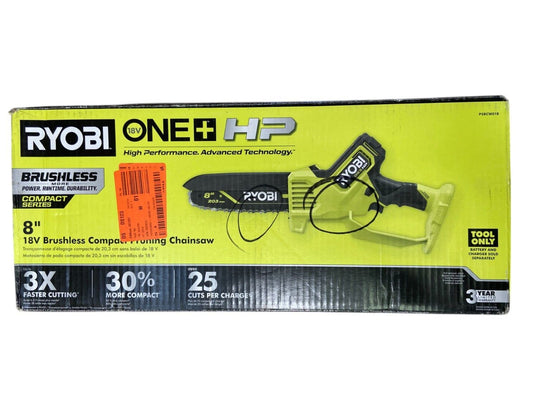 Ryobi PSBCW01B ONE+ HP 18V Brushless 8" Compact Chainsaw - Tool Only