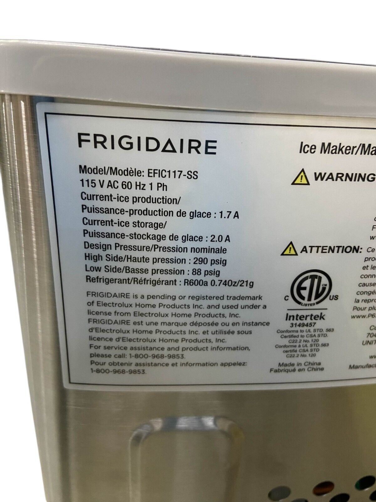 Frigidaire 26lb Countertop Ice Maker - Stainless Steel (Dented)