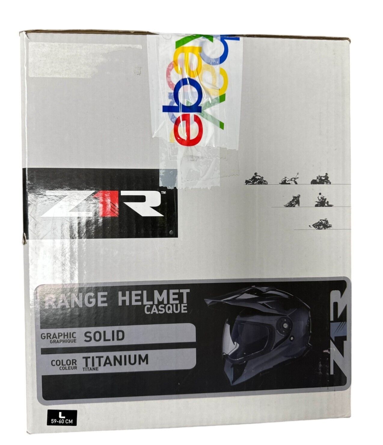 Z1R RANGE Dual-Sport Adventure Helmet w/Drop-Down Sun Visor (Titanium) Large