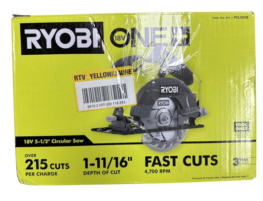 RYOBI ONE+ 18V Cordless 5-1/2"in Circular Saw (Tool Only) PCL500B