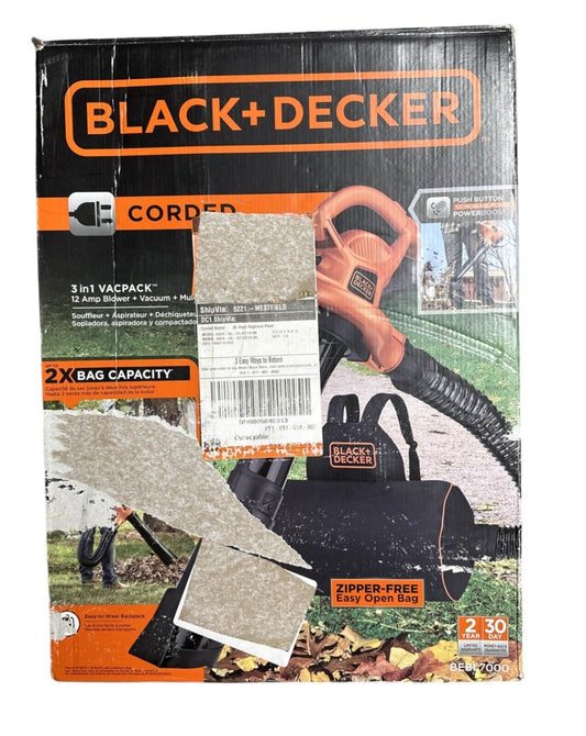 Black & Decker BEBL7000 VACPACK 3-in-1 Leaf Blower/Vacuum/Mulcher-DIRTY FROM USE