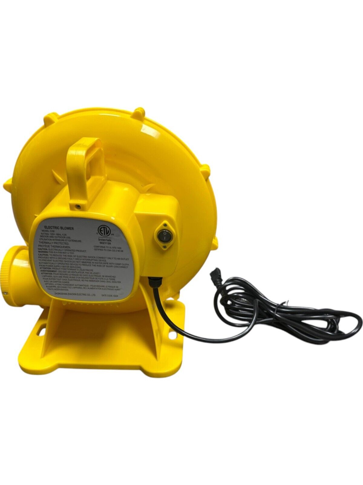 Intertek Z-50 Indoor/Outdoor Electric Blower Fan - Yellow