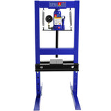 Steel H-Frame Hydraulic Garage/Shop Floor Press with Stamping Plates, with pressure gauge,6 Ton Capacity, Blue