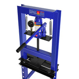 Steel H-Frame Hydraulic Garage/Shop Floor Press with Stamping Plates, with pressure gauge,6 Ton Capacity, Blue